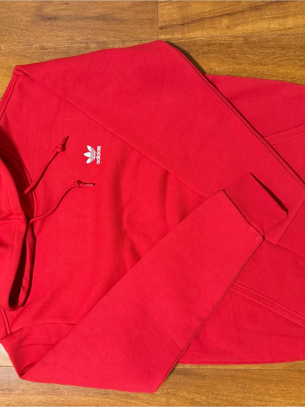 adidas Men’s Red Crewneck Sweatshirt with White Trefoil